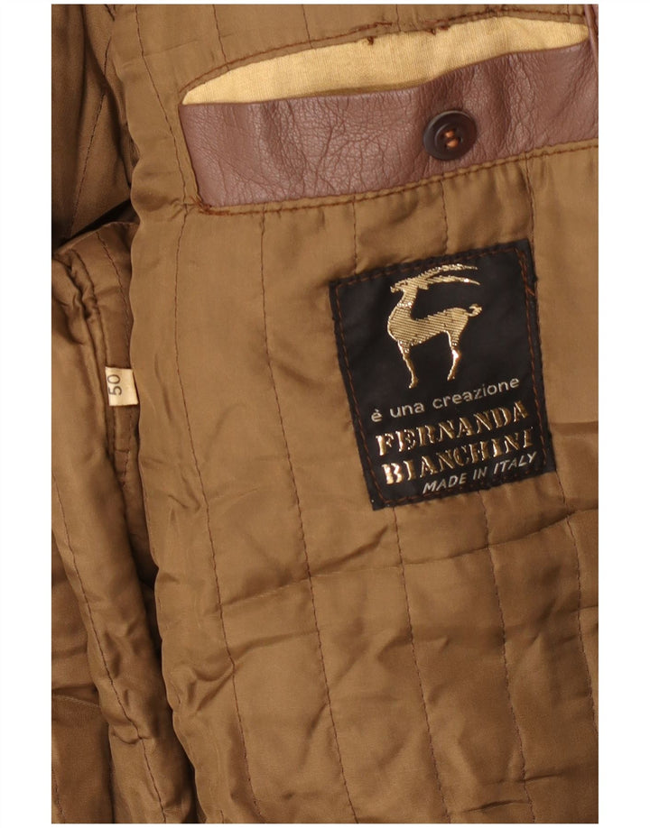 Vintage dame læderjakke IT 50 XL Brun