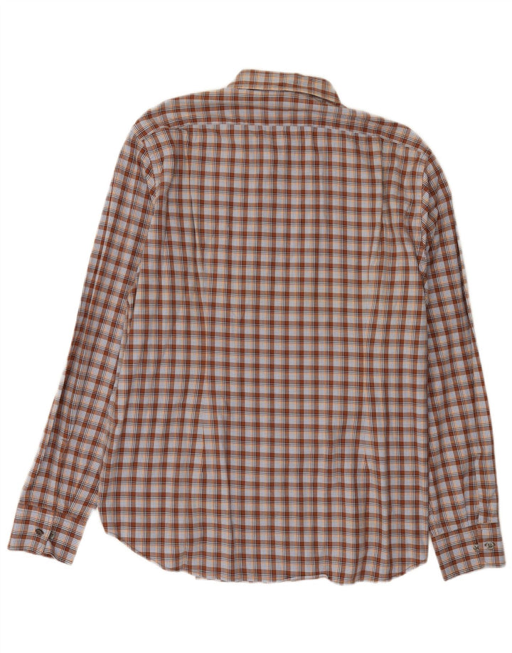 Trussardi Jeans Herreskjorte 2XL brun ternet bomuld
