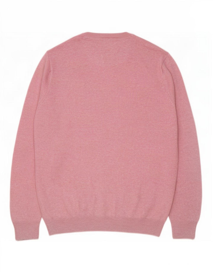 Marks & Spencer Herre Regular Fit Crew Neck sweater Stor Pink Bomuld