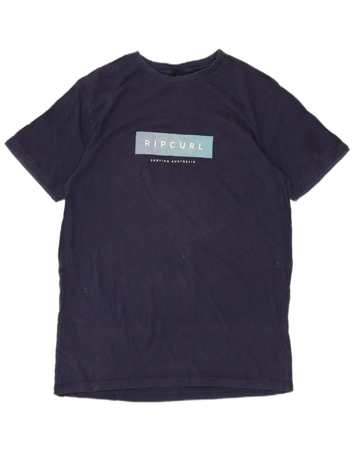 Rip Curl Herre Relaxed Fit Grafisk T-shirt Top Medium Marineblå Bomuld