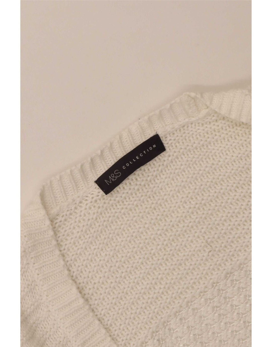 Marks & Spencer Womens Open Cardigan Sweater UK 8 Small White