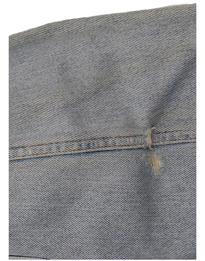 CHARRO Dame Oversized Denim Jacket UK 10 Small Blue Cotton