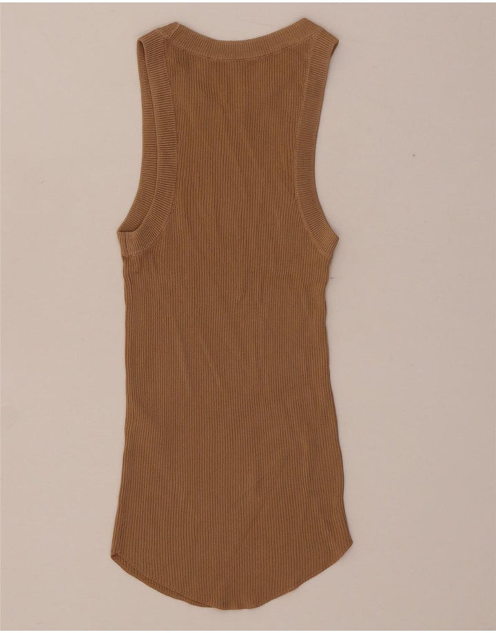 Zara Damevest Top UK 4 XS Beige Viscose