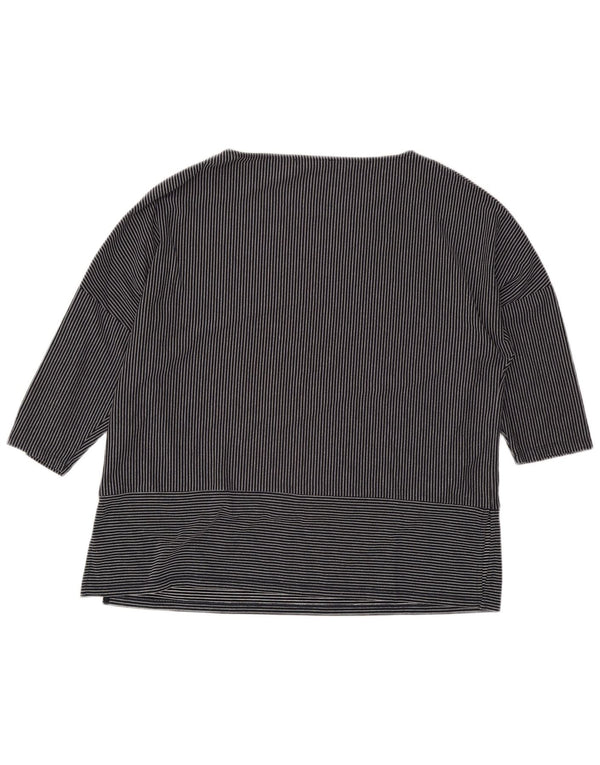 Marks & Spencer dametop 3/4 ærmer UK 18 XL marineblå nålestribe