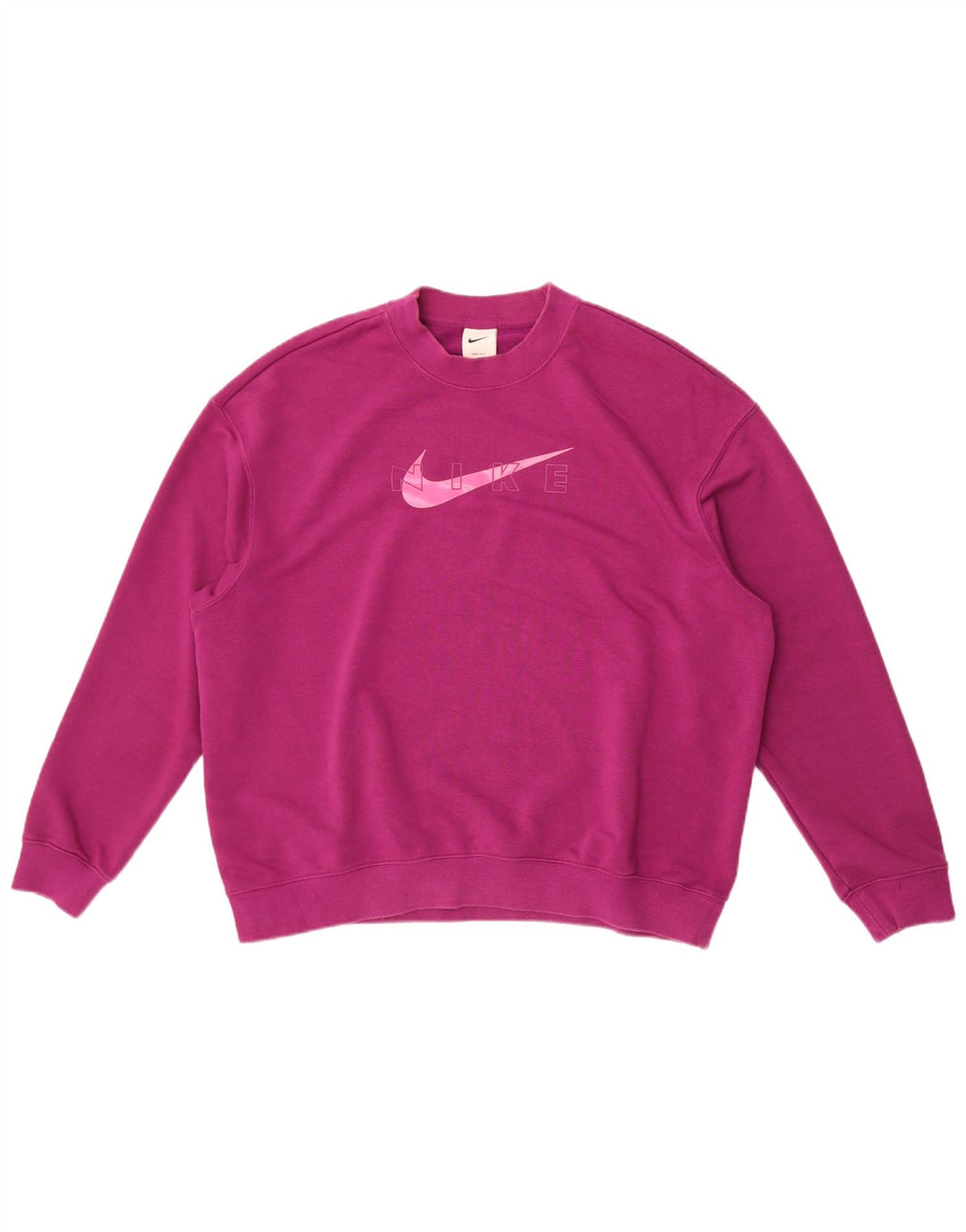 Nike Dame Dri Fit Grafisk Oversized Sweatshirt Jumper UK 10 Lille Lilla