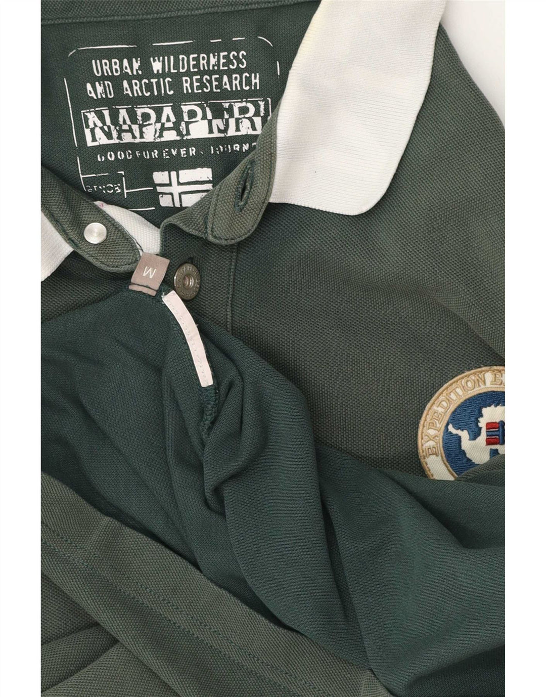 Napapijri Herre Rugby Polo Shirt Medium Green Colourblock