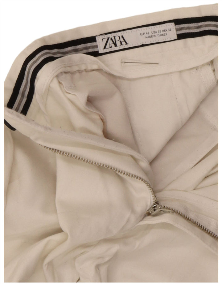 Zara Herre Slim Chino Bukser EU 42 Large W32 L27 Hvid