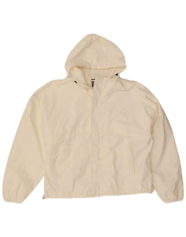 New Balance Dame Oversized Hooded Windbreaker Jacket UK 14 Medium White