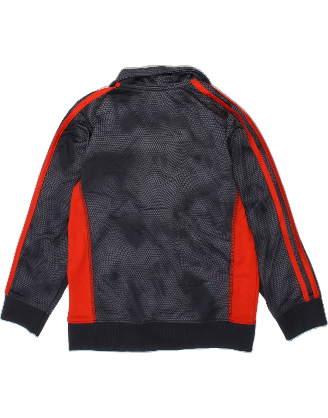 ADIDAS Boys Tracksuit Top Jacket 5-6 Years Grey Spotted Polyester Vintage Adidas and Second-Hand Adidas from Messina Hembry 