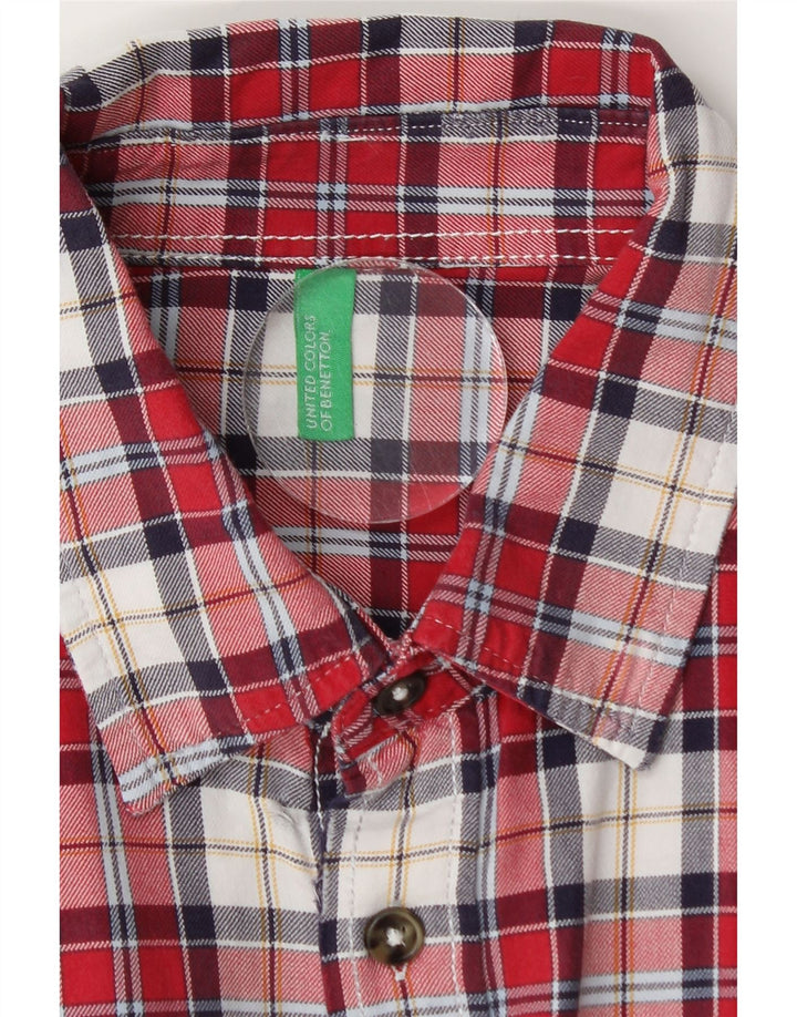 Benetton Herre Flanelskjorte Medium Rød Plaid