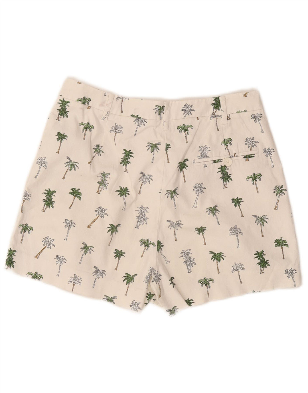 Zara Chino-shorts til kvinder Medium W28 Hvid blomstret bomuld
