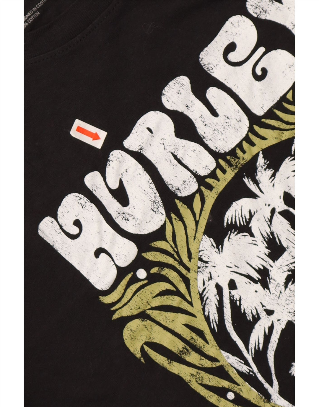 HURLEY Herre grafisk T-shirt Top Stor sort bomuld