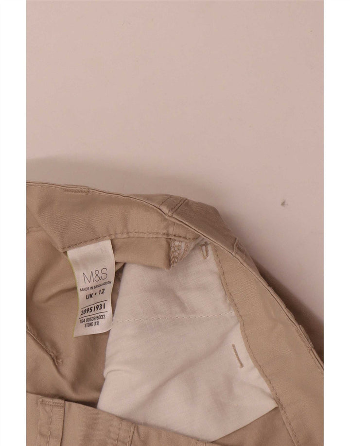 Marks & Spencer Bermuda Shorts til kvinder UK 12 Medium W32 Beige Bomuld