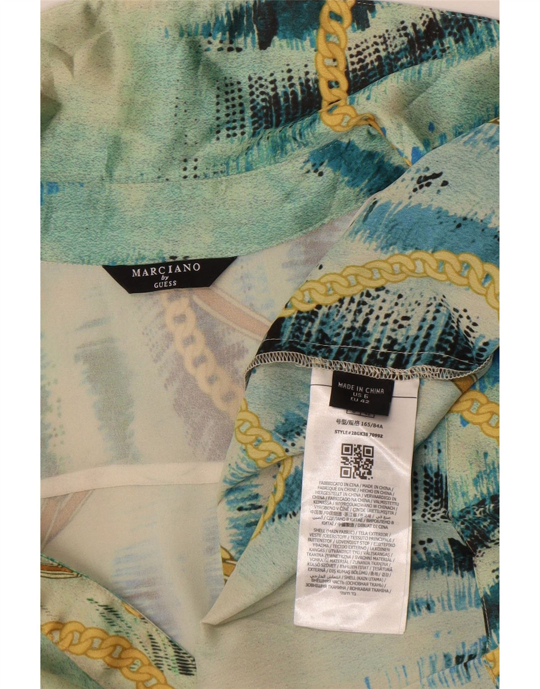 Guess By Marciano Kvinders abstrakt mønster A-line kjole US 6 Medium Blue