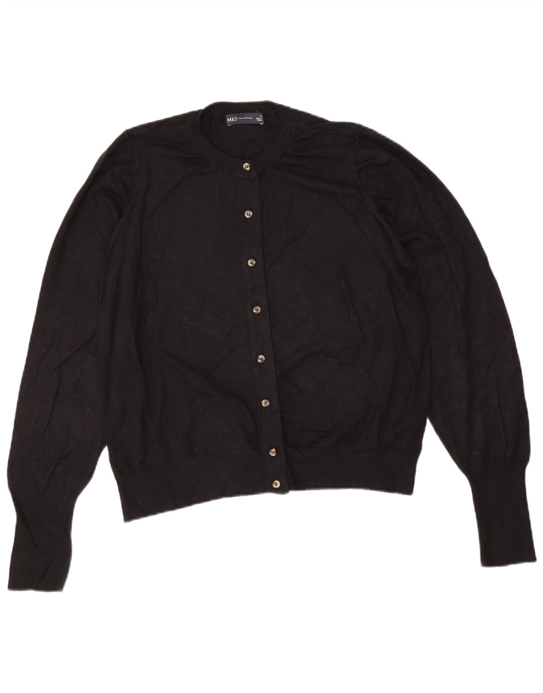 Marks & Spencer Dame Cardigan Sweater UK 16 Large Black Viscose