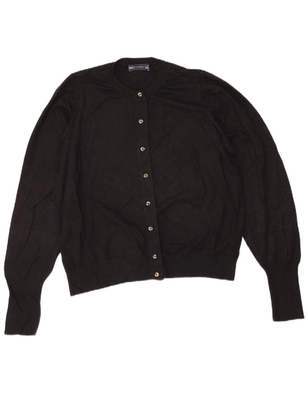 Marks & Spencer Dame Cardigan Sweater UK 16 Large Black Viscose