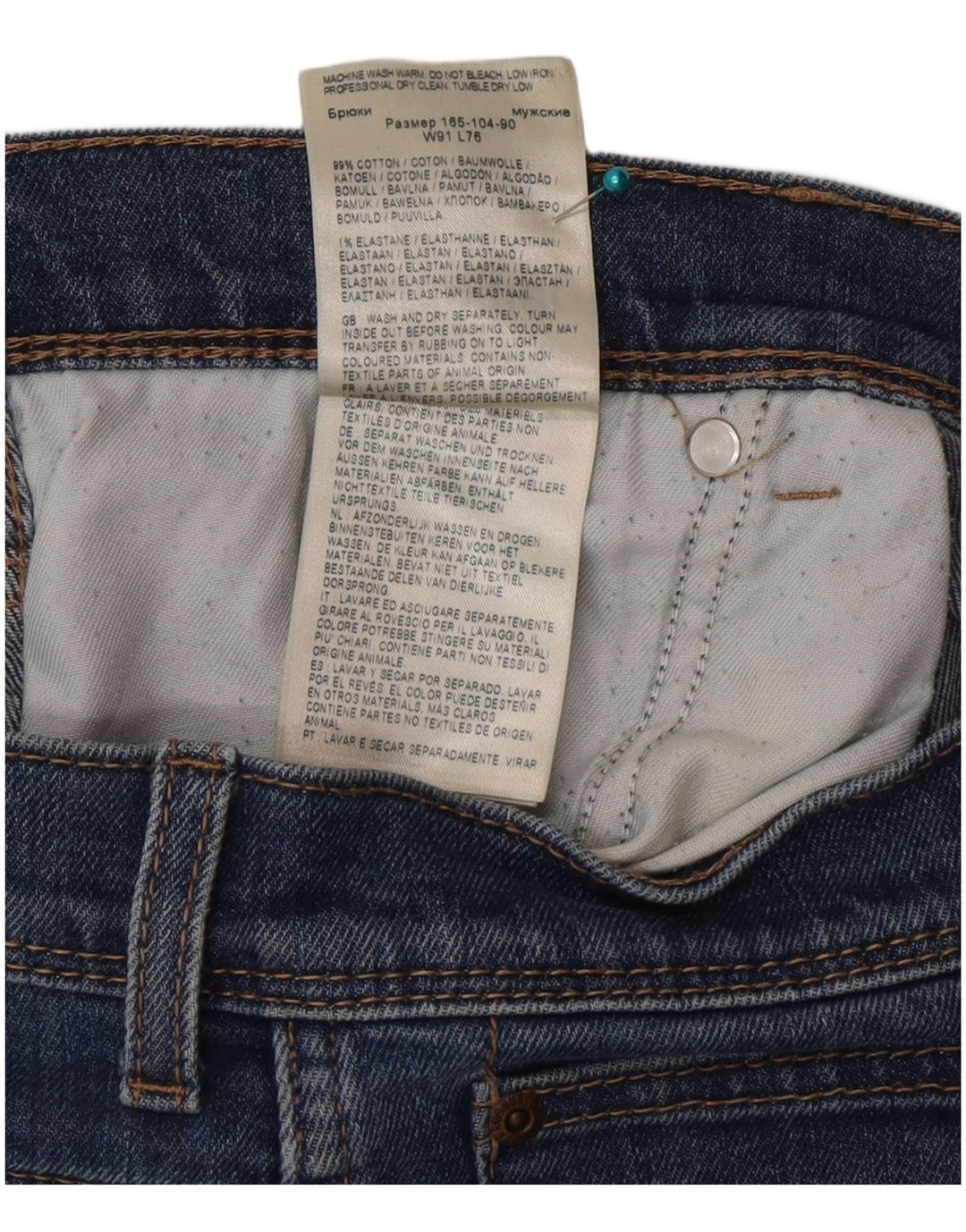 Wrangler Herre Regular Fit Straight Jeans W36 L30 Blå Bomuld