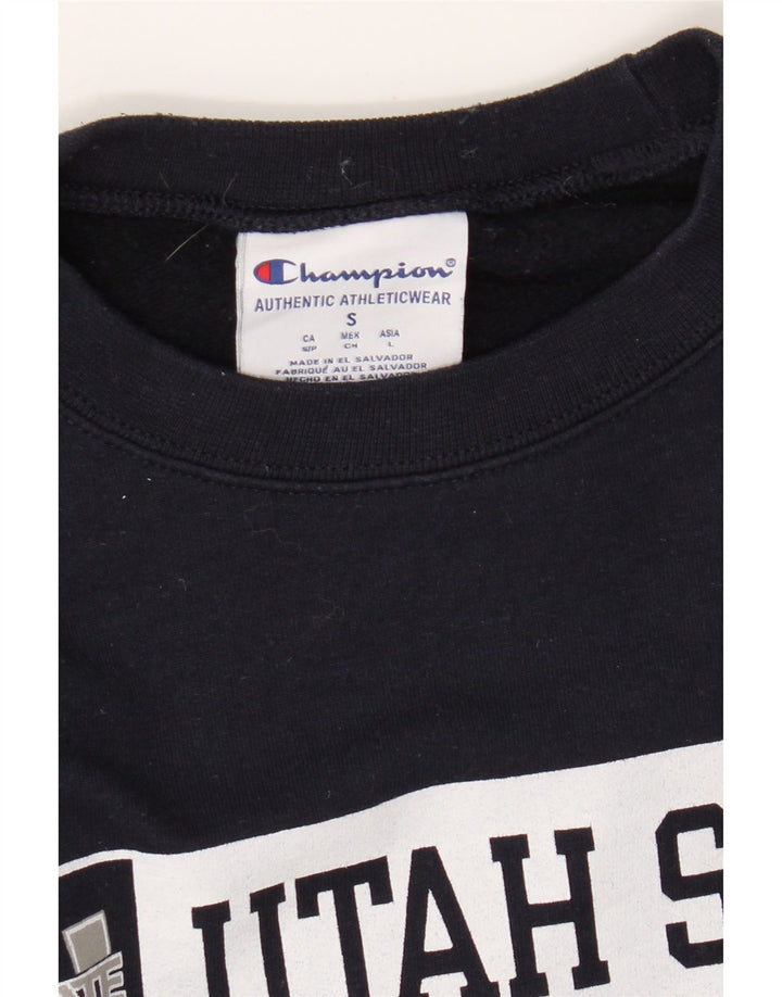 Champion Herre Utah Graphic Sweatshirt Jumper Small Navy Blue
