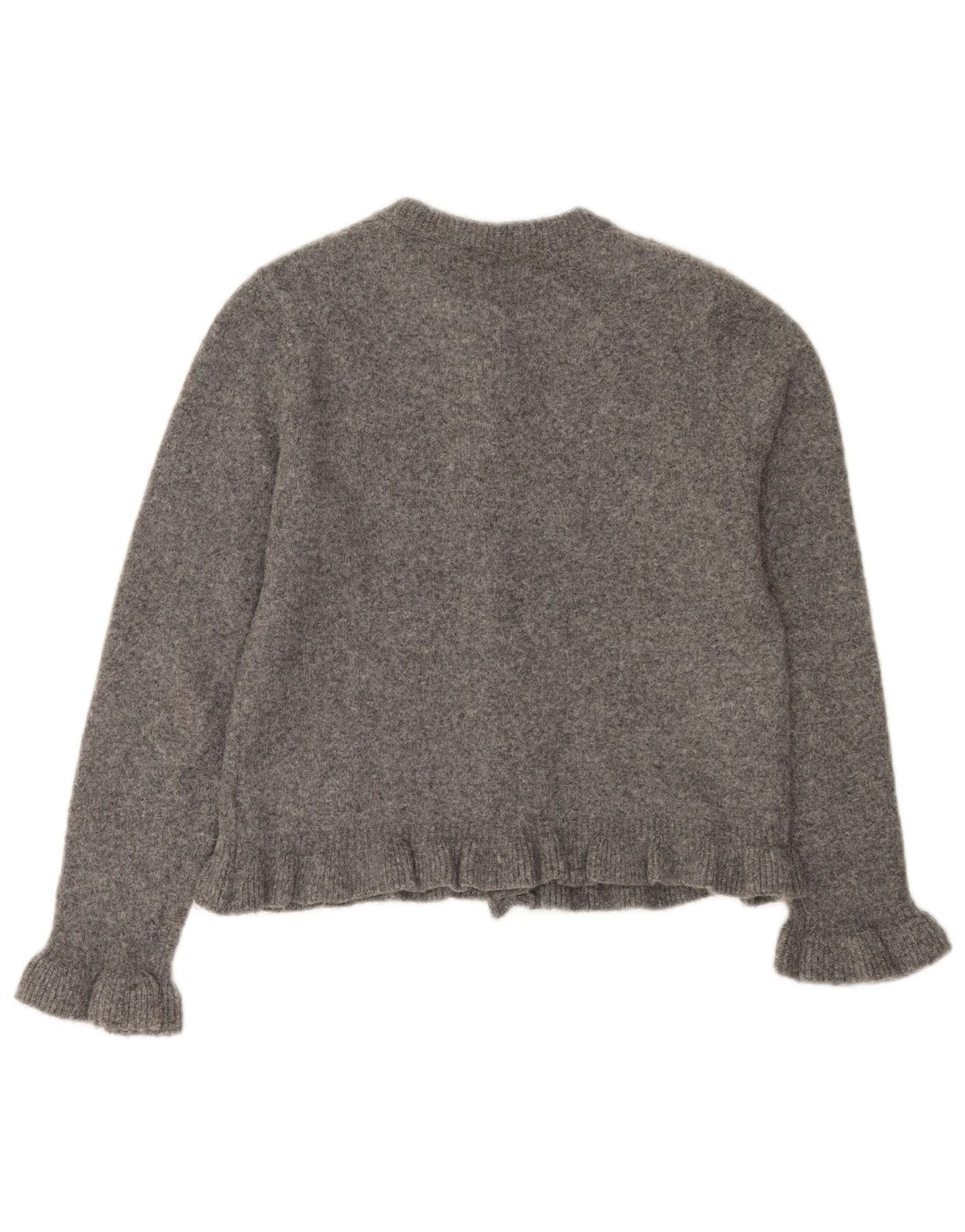 Zara Dame Cardigan Sweater UK 10 Small Grå Polyester