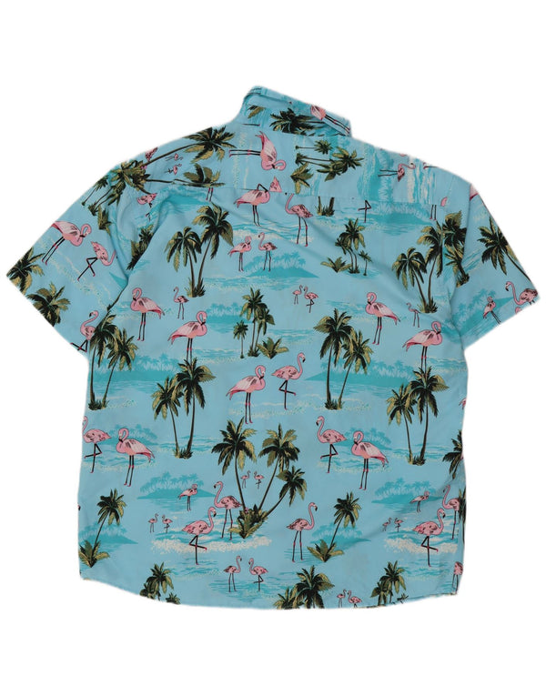 Lowes Herre Hawaii kortærmet skjorte XL blå polyester