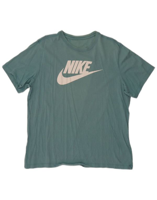Nike grafisk T-shirt top til kvinder DK 18 XL turkis bomuld