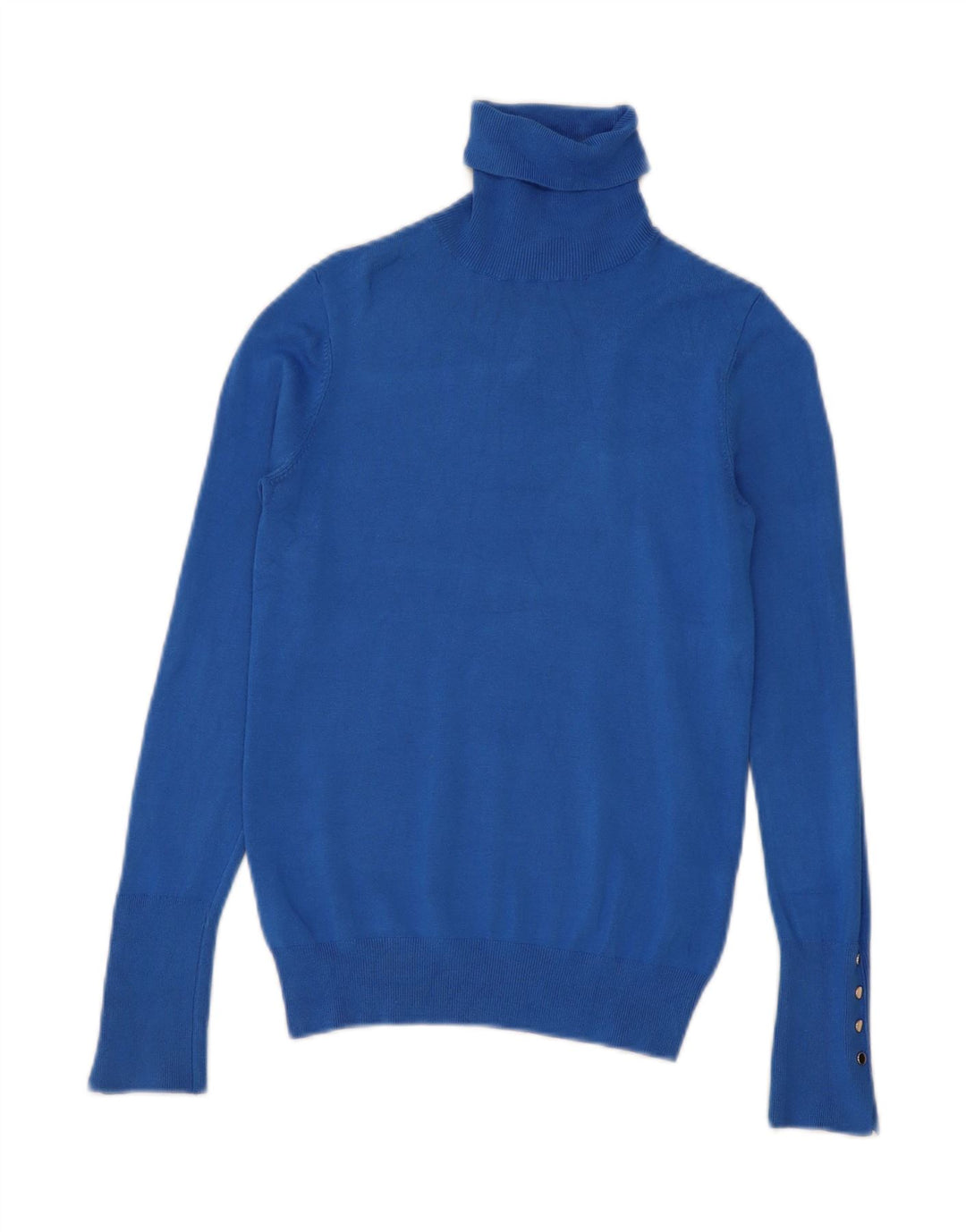 ZARA Womens Roll Neck Jumper Sweater UK 10 Small Blue Viscose Vintage Zara and Second-Hand Zara from Messina Hembry 