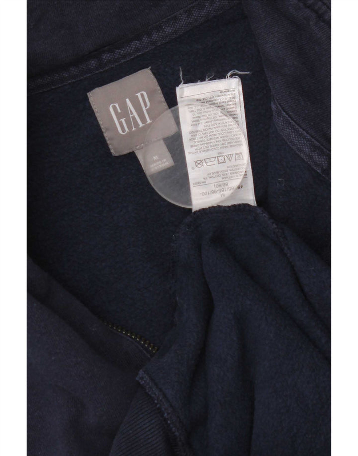 Gap Herre Grafisk Zip Neck Sweatshirt Jumper Medium Navyblå Bomuld