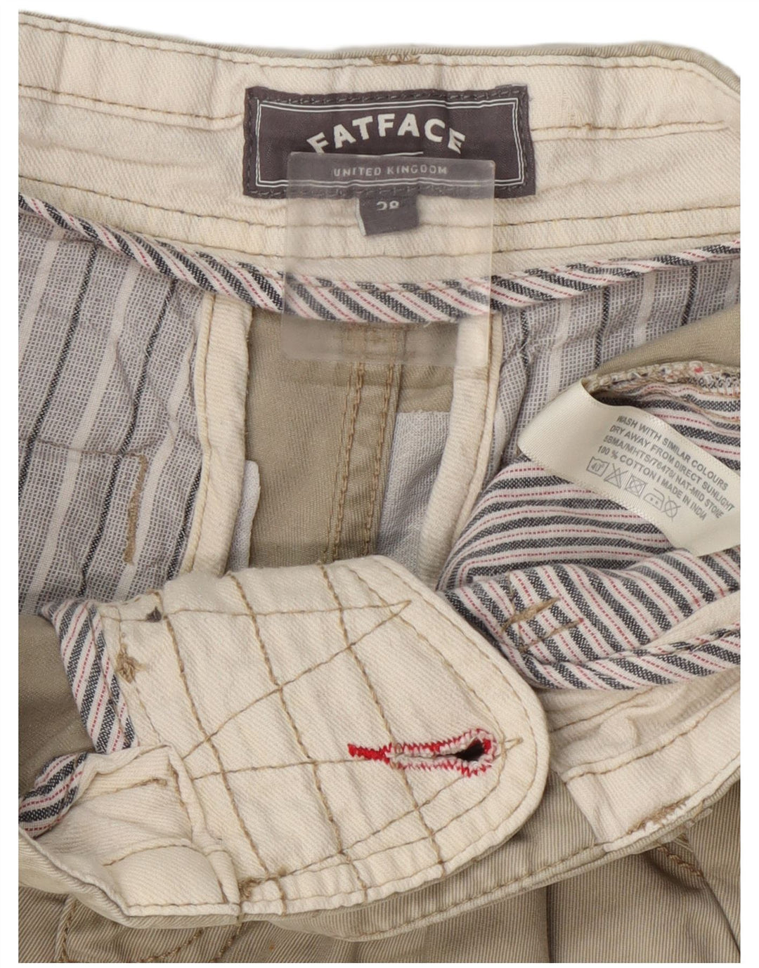 Fat Face Herre Chino Shorts W28 Medium Khaki Bomuld