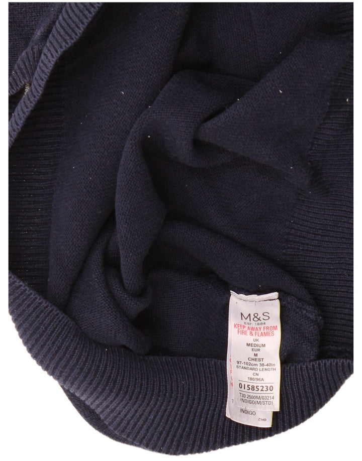 Marks & Spencer Herre V-hals sweater Medium marineblå bomuld