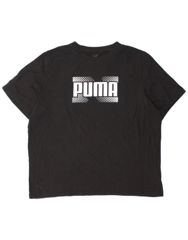 Puma Herre Grafisk T-Shirt Top 2XL Sort Bomuld