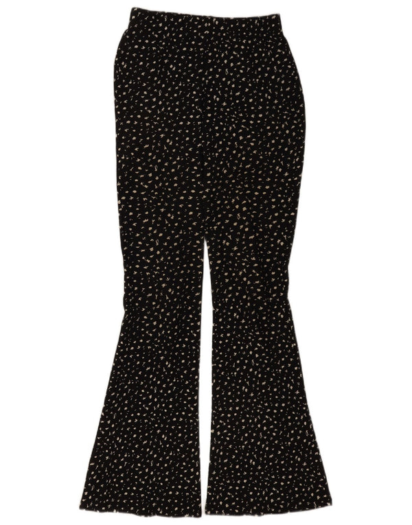 Topshop Dame Flare Casual Bukser UK 8 Small W26 L32 Black Spotted