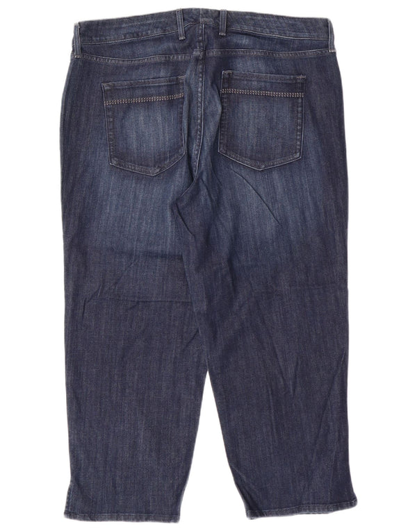 EDDIE BAUER Kvinder Curvy Capri Jeans US 16 2XL W38 L23 Blå Bomuld