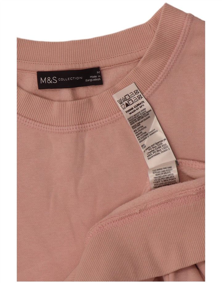 Marks & Spencer Dame Oversized Sweatshirt Jumper UK 14 Medium Pink Bomuld