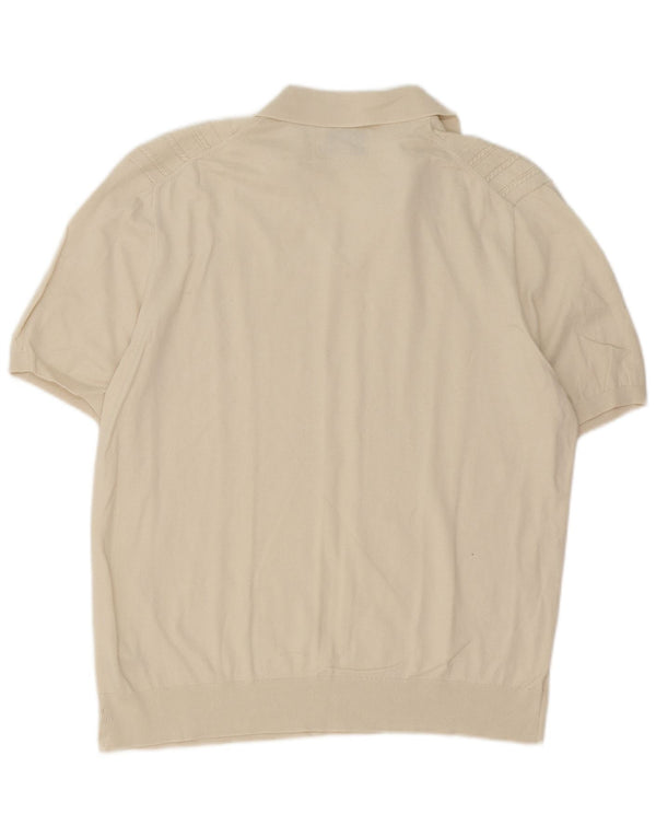 Marks & Spencer Herre Kortærmet Polo Neck sweater XL Beige Bomuld