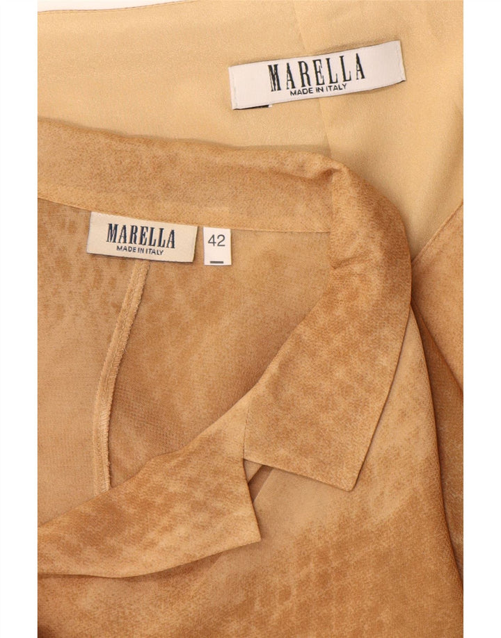 Marella Damesæt 2 stk IT 42 Medium Beige Animal Print Viscose
