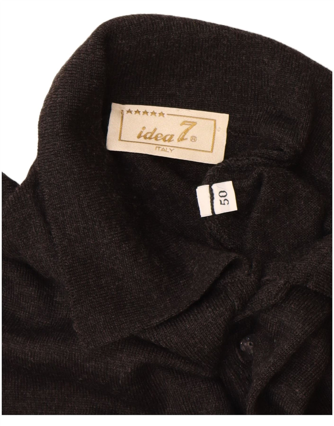 Idé Herre Polo Neck Jumper Sweater IT 50 Medium Grå Uld