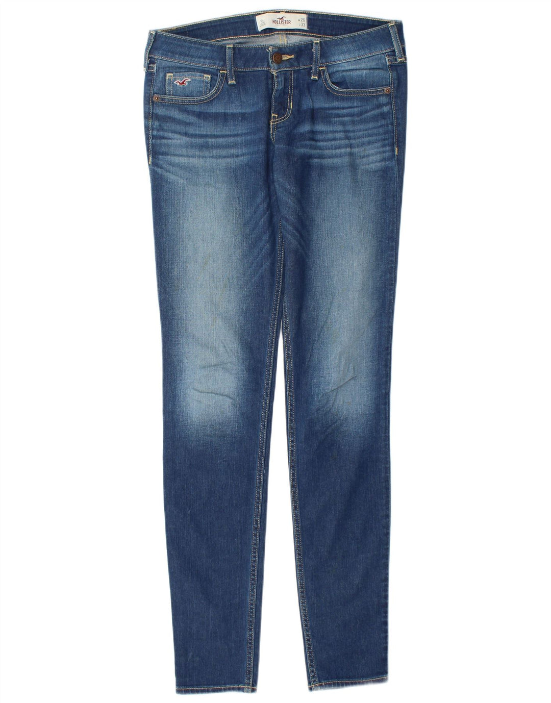 HOLLISTER Dame Lange Skinny Jeans US 3 XS W26 L33 Blå Bomuld