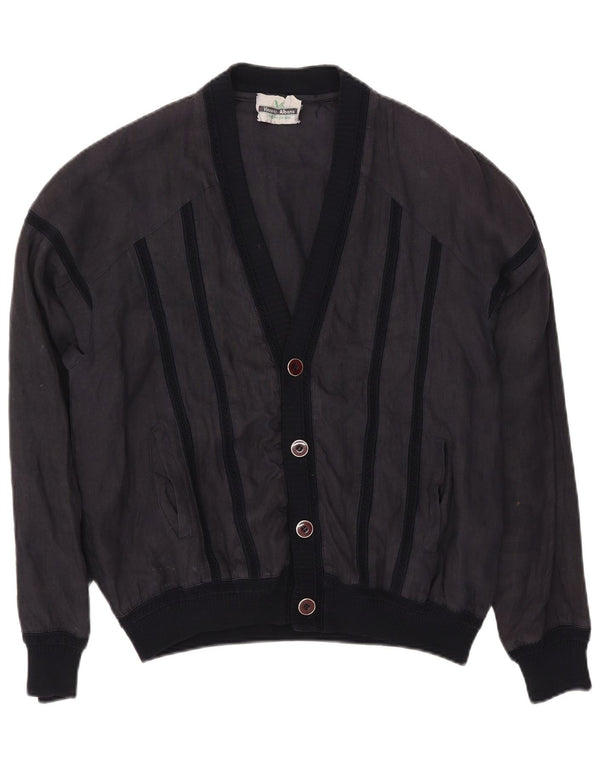 Vintage Bomber Jacket UK 40 Stor marineblå stribet linned