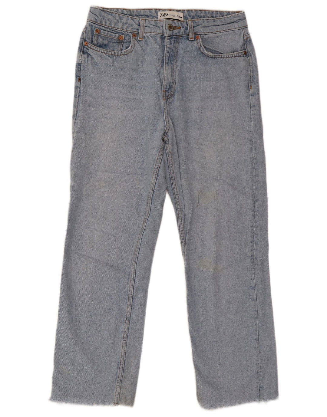 Zara Womens Cropped Jeans EU 38 Small W28 L25 Blue Cotton