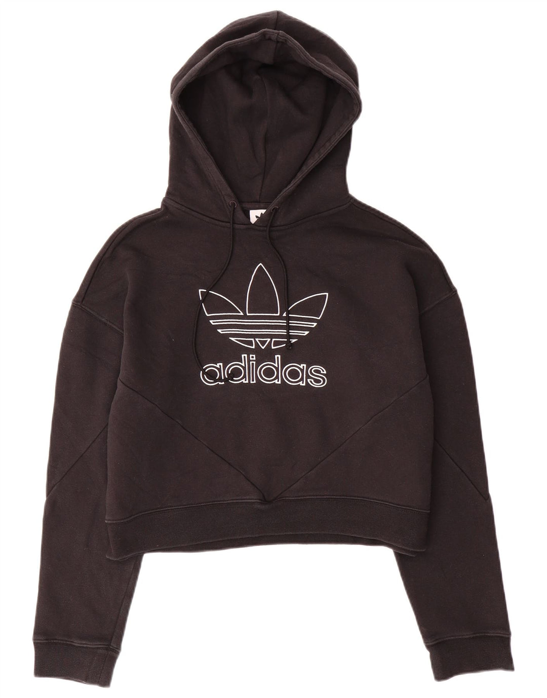 ADIDAS Oversized grafisk hættetrøjetrøje til kvinder UK 10 Lille sort bomuld