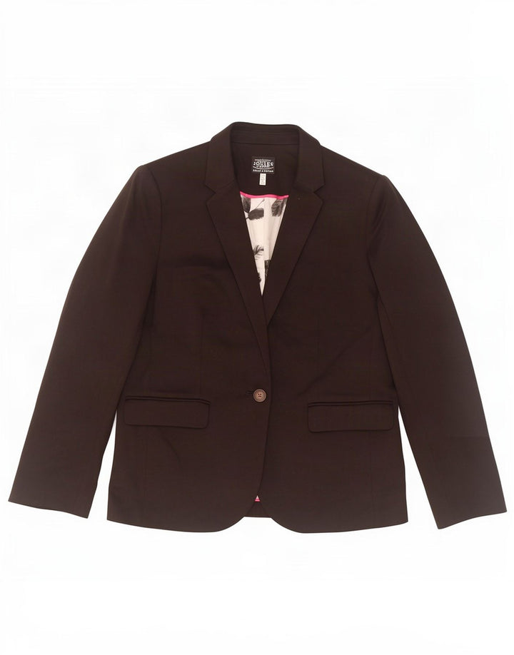Joules Dame 1 Knap Blazer Jacket UK 14 Stor Sort Polyester