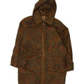 VINTAGE Womens Hooded Windbreaker Coat EU 44 XL Khaki Ikat Polyester Vintage Vintage and Second-Hand Vintage from Messina Hembry 