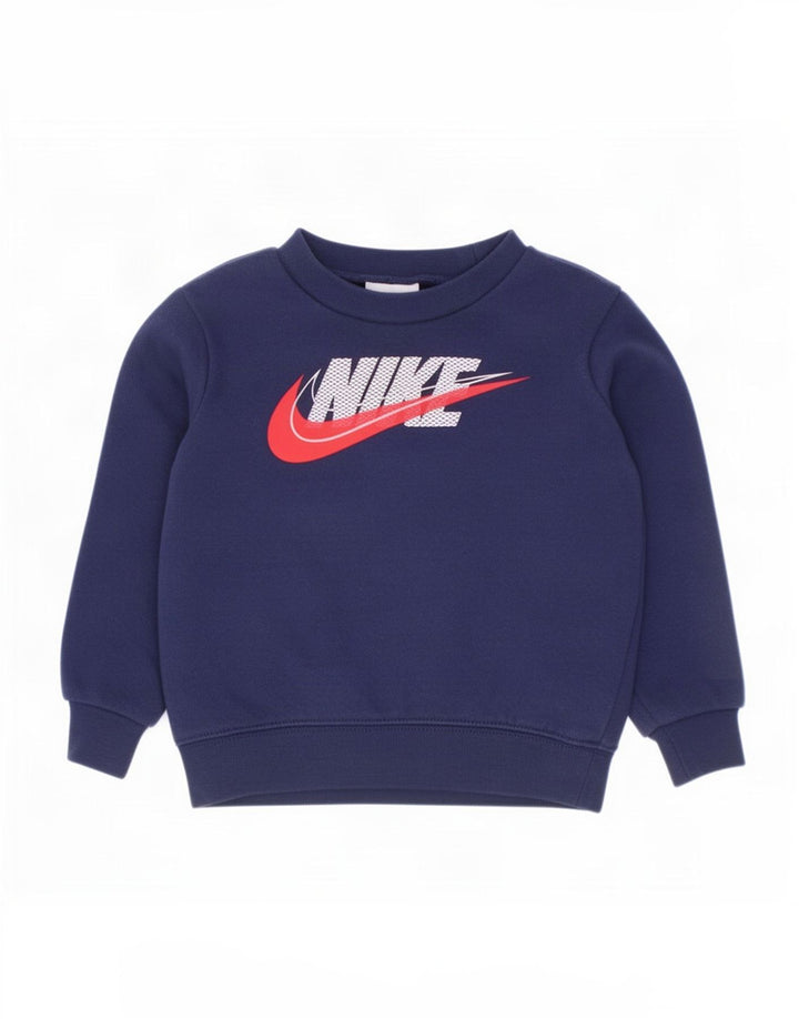 Nike drenge grafisk sweatshirt jumper 2-3 år marineblå bomuld