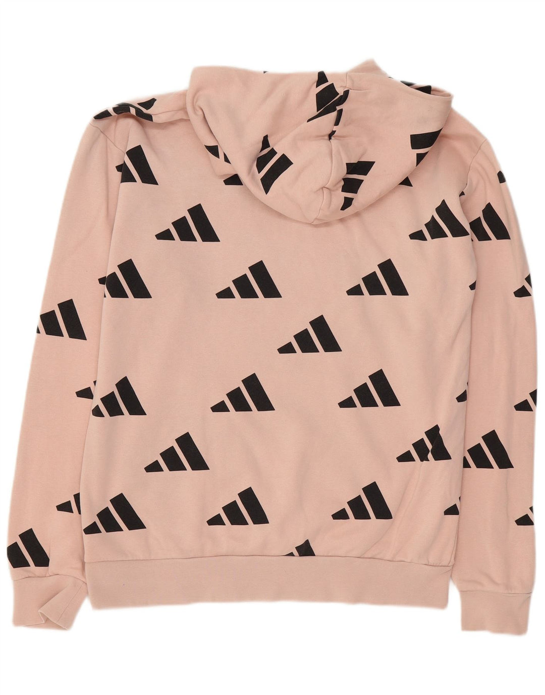 ADIDAS Mens Graphic Hoodie Jumper Medium Pink Cotton