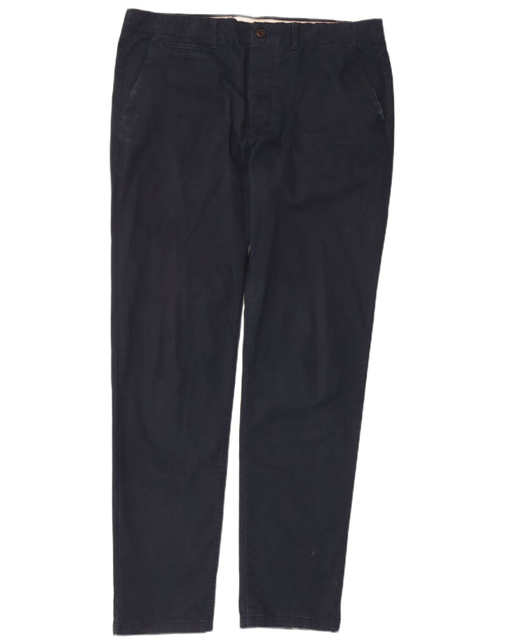 JACK & JONES Slim Chino-bukser til mænd W34 L34 Marineblå bomuld