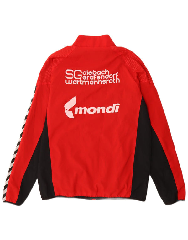 Hummel Herre grafisk træningsdragt Topjakke Medium Rød Colourblock Polyester