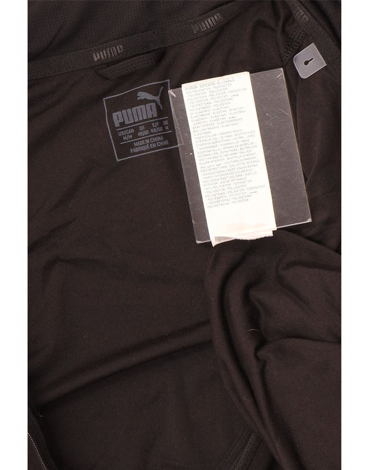 PUMA Pullover med lynlås til mænd, træningsdragt Top Medium Sort Colourblock