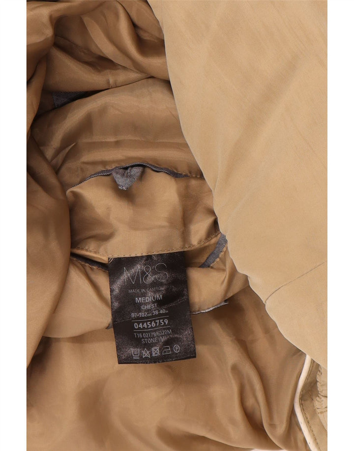 Marks & Spencer Bomber Jacket UK 38 Medium Beige Polyamid