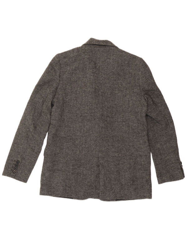 Zara Dame 1 Knap Blazer Jacket UK 10 Small Grå Sildebens Polyester
