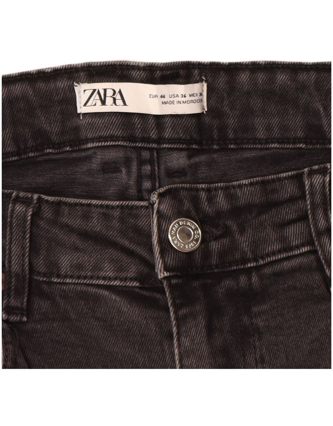 ZARA Denim Shorts til mænd EU 46 XL W36 Grå Bomuld